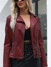 Giacca biker donna rossa