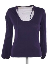 Zara Maglia Blusa Jersey Top Donna Viola Stretch Manica Lunga Taglia M Medium