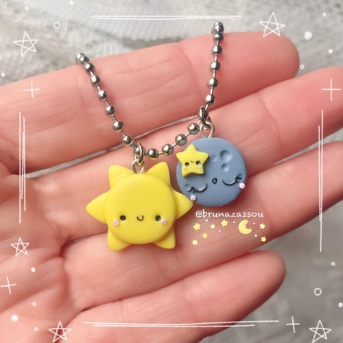 Collana pendenti sole luna - pendenti,