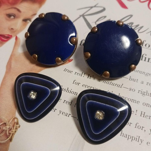 Set orecchini clip blu - set, a