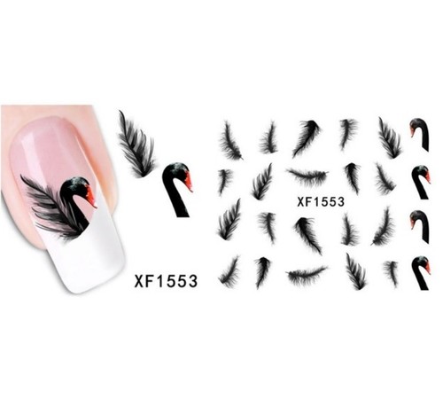 Adesivo nail art piume - art,