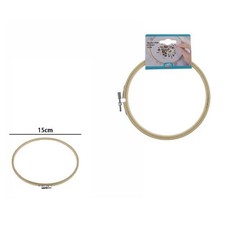 TELAIO PER RICAMO IN LEGNO TONDO CON FIBBIA METALLO ACCESSORI CUCITO 15CM 53548A