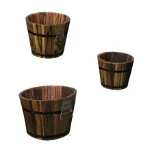  3 Pcs Botti Di Legno Vasi