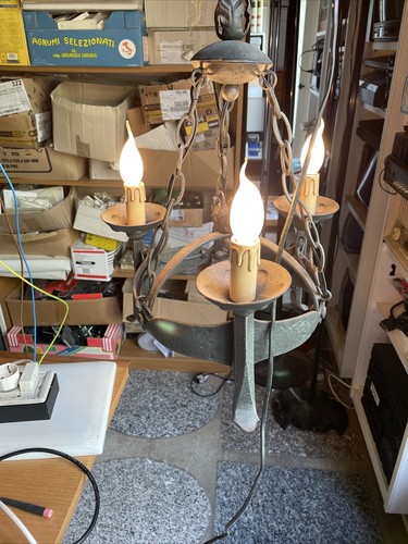 Lampadario ferro battuto - lampadario, in