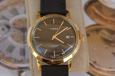 Bellissimo Orologio Uomo Automatico TIMEX "The Marlin Collection" Tono Oro 21J con Data,