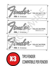 3 DECAL TIPO FENDER TELECASTER