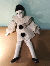 Bambola Arlecchino Che Piange In Porcellana Anni 70