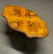 Tavolino a violino tipo biscotto da salotto intarsiato arte povera metà '900