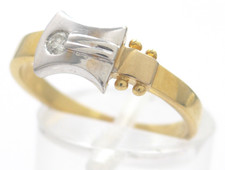 Misura 49 anello ORO 750 18 kt oro giallo diamante diamond bague oro G1544/25