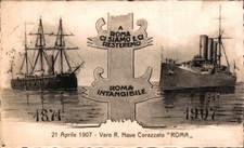 Trasporti Varo Nave Corazzata Roma 21 Aprile 1907 F. piccolo  spedita