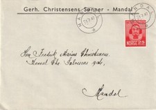 NORWAY: FDC Mandal 1947.