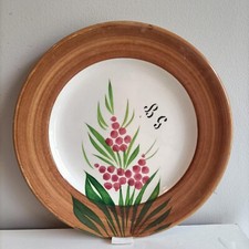 ANTICO PIATTO CERAMICA VECCHIA MONDOVI' LETTERE  INIZIALI B G EPOCA 800 MUSSO