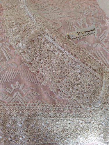 Copriletto rosa con pizzo - rosa,