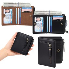 Black/Brown RFID Blocking Purse Handbag Leather Men Lady Card Pocket Wallet Bag