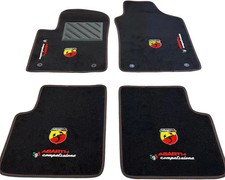 SET TAPPETI AUTO PER ABARTH 500 595 695 TAPPETINI PERSONALIZZATI MOQUETTE LOGHI