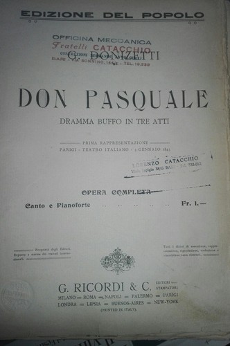 Spartiti epoca doninzetti - d'epoca,