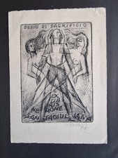 VANNUCCINI ENRICO. EX libris Nerone Santagiuliana. C4 150 x 100. 1973. FIRMATO