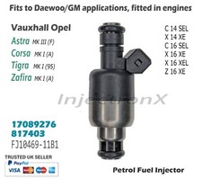 Iniettore benzina 90536149 5WK93151 per Vauxhall Astra Vectra Zafira 1.8