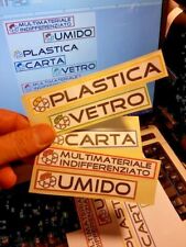 6 ADESIVI IN PVC DIFFERENZIATA BIDONI ESTERNO RACCOLTA SPAZZATURA PATTUMIERE