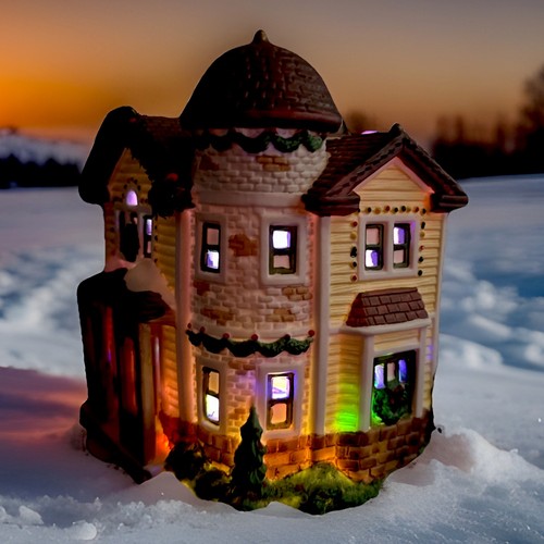 Casa illuminata porcellana - in,