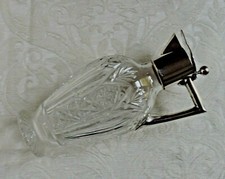 Antica brocca decanter Ewer taglio vetro e argento massiccio montaggio Germania c1900