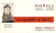 Milano Meda Mobili Galimberti Pozzi, cartoncino F. piccolo non spedita