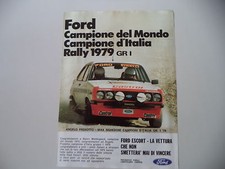 advertising Pubblicità 1980 FORD ESCORT RALLY GR1 e MAX SGHEDONI/ANGELO PRESOTTO