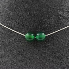 Collana 2 Perle Agata Verde 8