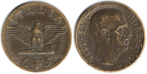 Italia centesimi 1940 - italia,