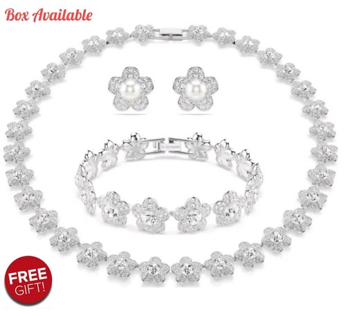 Set gioielli fiori cristallo