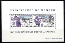 Monaco 1988 Mi. Bl.38 Foglietto 100% Nuovo ** Olimpiadi, Biathlon...