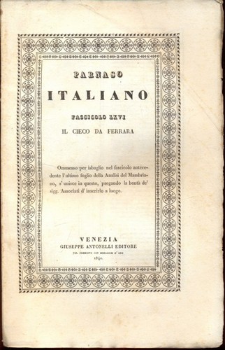 Parnaso italiano fascicolo - parnaso,
