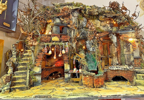 Presepe sughero con luci - sughero,