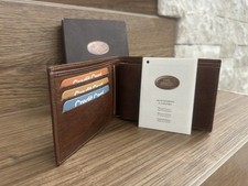 Portafoglio Wallet The Bridge in pelle marrone con Porta Assegni.Nuovo Mai Usato