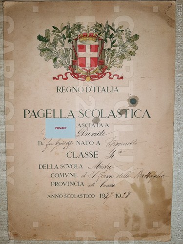 H8642 pagella 1927 - h8642, san