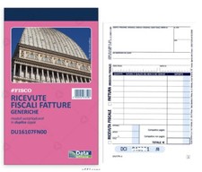 5 Blocchi ricevute fatture Fiscali generiche 50fg x 2copie  17x10cm