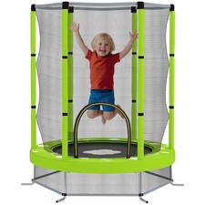 AIYAPLAY Trampolino Elastico Bambini 3-6 Anni Ø140cm con Rete di Sicurezza Verde