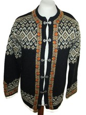 Maglione cardigan uomo lana Islanda norvegese circa taglia 50/M con difetto