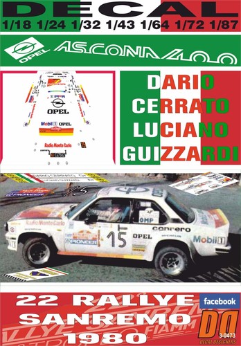 Decal opel ascona 400 - decal,
