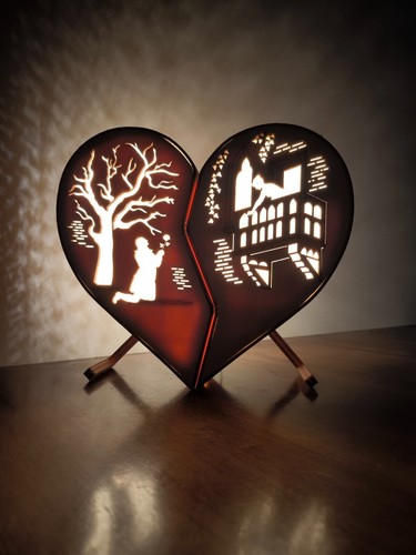 Lampada legno artigianale - legno,