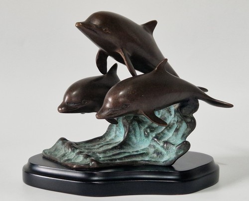 Scultura gruppo delfini - , in