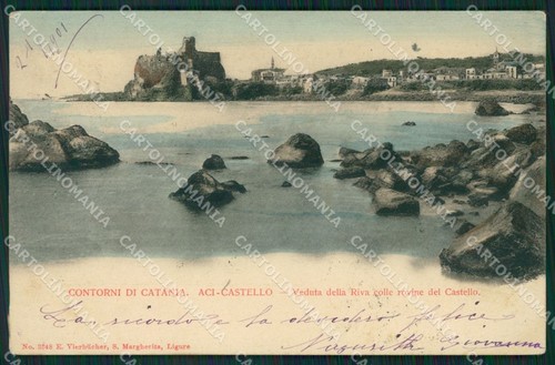 Catania aci castello cartolina - castello,