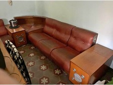 Divano modulare con quattro poltrone "Space Age" giradischi e angolo bar