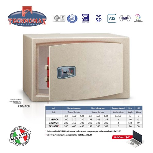 Cassaforte 730 ach 22x35x30 - 730/ach,