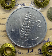 RARA 2 Lire Spiga 1947