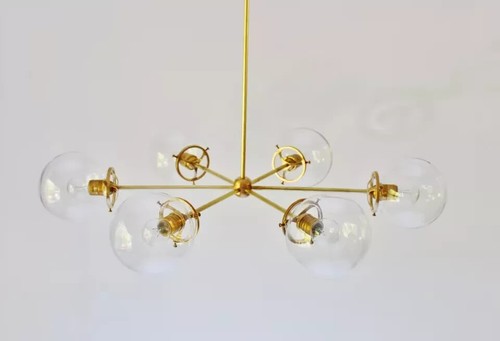 Sputnik lampadario ottone - sputnik,