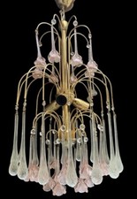 Lampadario a cascata in vetro