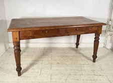 ANTICO TAVOLO PRANZO RETTANGOLARE LEGNO ABETE PIOPPO 2 CASSETTI TABLE SALA 1800