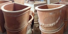Vaso a parete in terracotta toscana grande 56x51  prodotto in italia no plastica