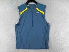 Maglia ciclismo ZOOT adulto blu medio giallo mezza zip senza maniche tasche laterali